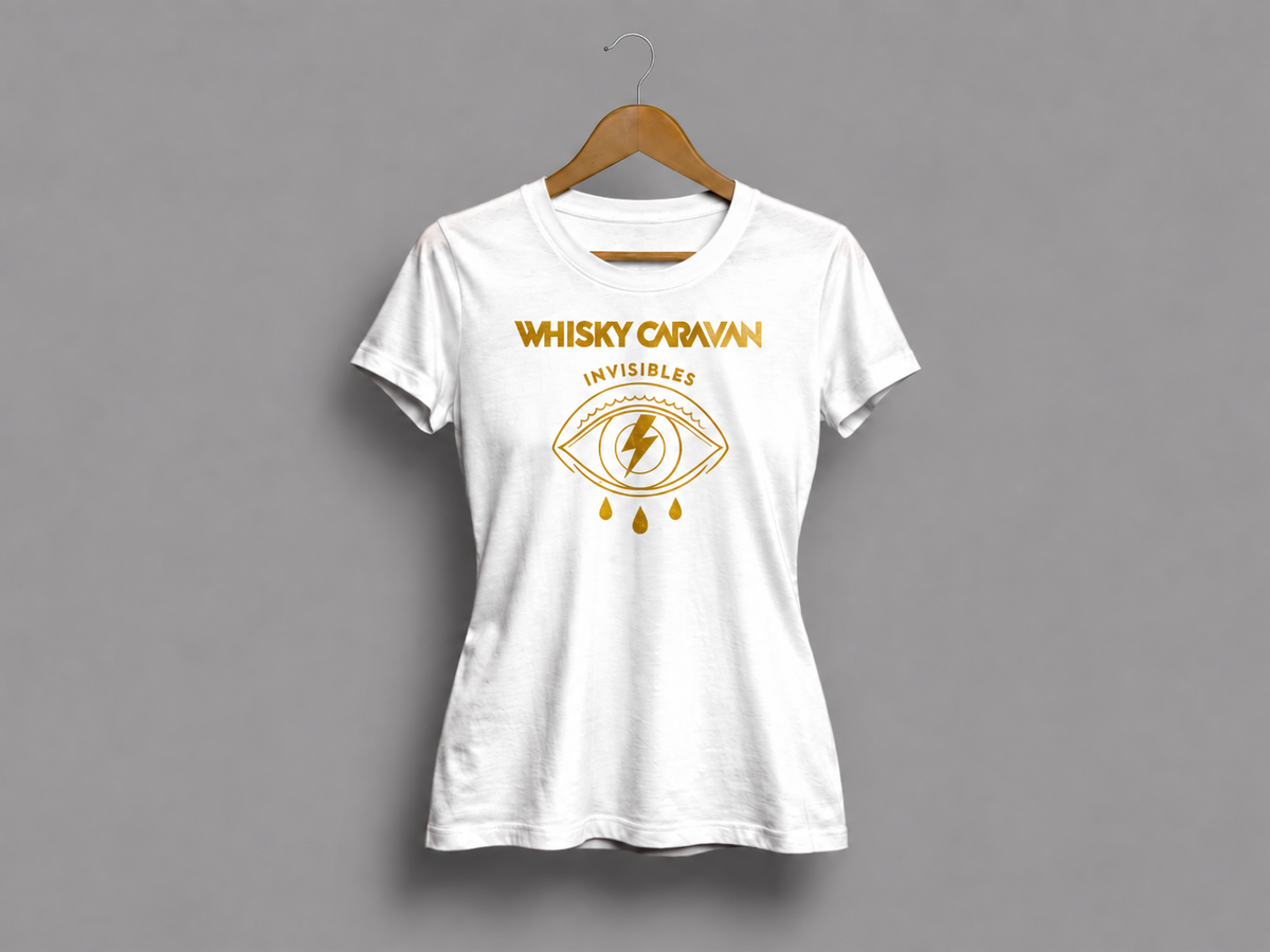 Camiseta INVISIBLES blanca DORADO (SOLO CHICA)