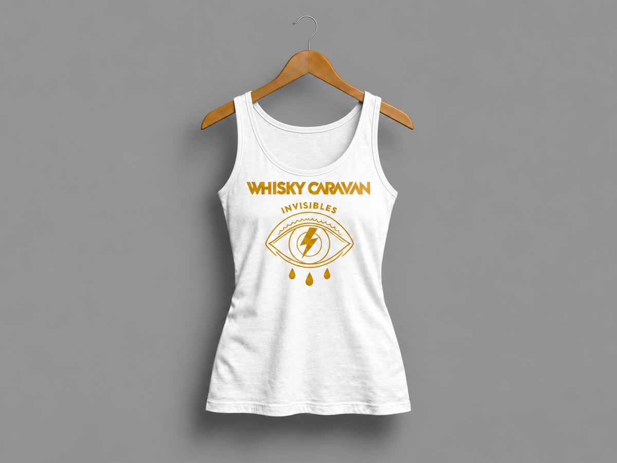 Camiseta tirantes INVISIBLES (Blanca y dorada)